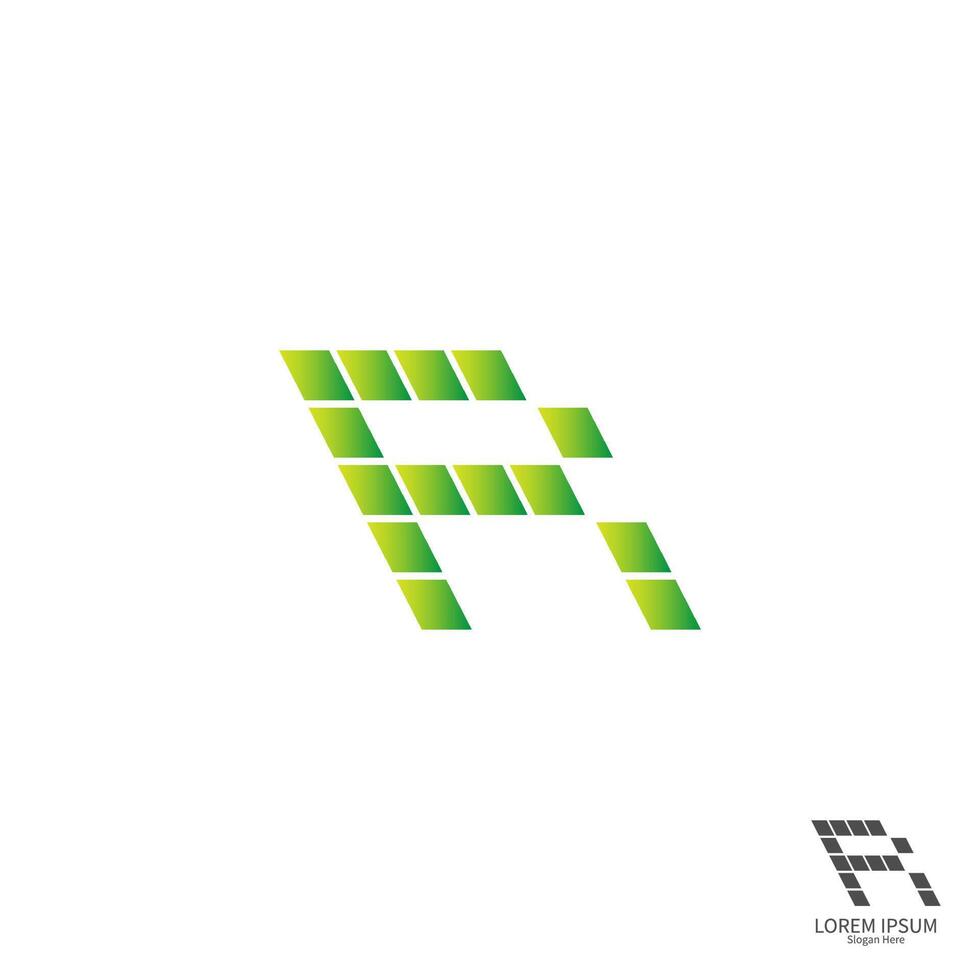 lettera r logo quadrato icona concept design vettore