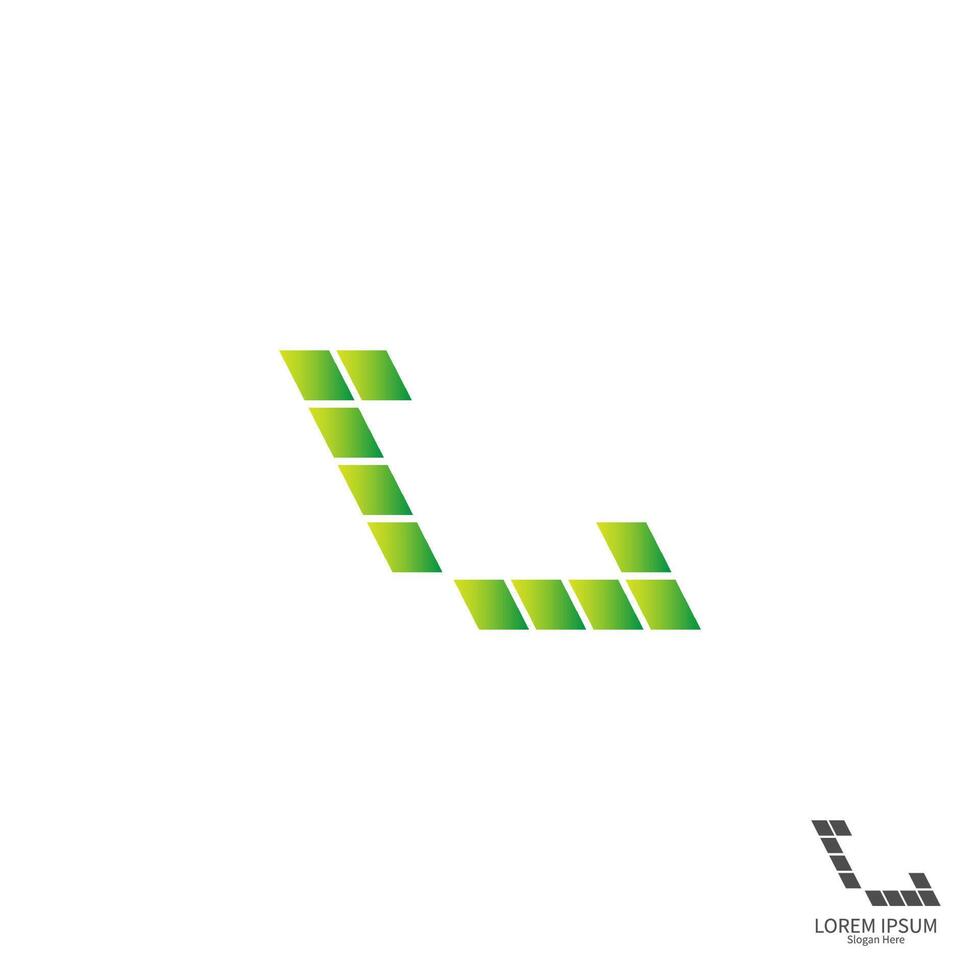 lettera l logo quadrato icona concept design vettore