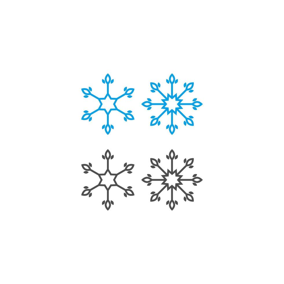 ornamenti natalizi a forma di icona di fiocchi di neve vettore