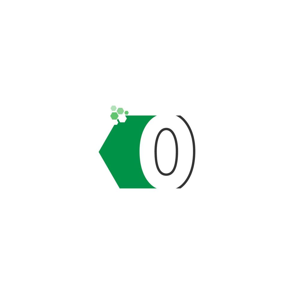numero 0 sul disegno dell'icona esagonale vettore