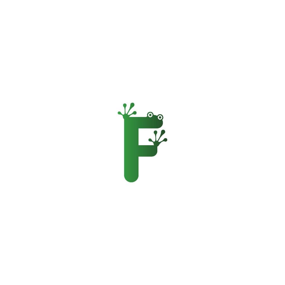 lettera f logo design concetto di impronte di rana vettore