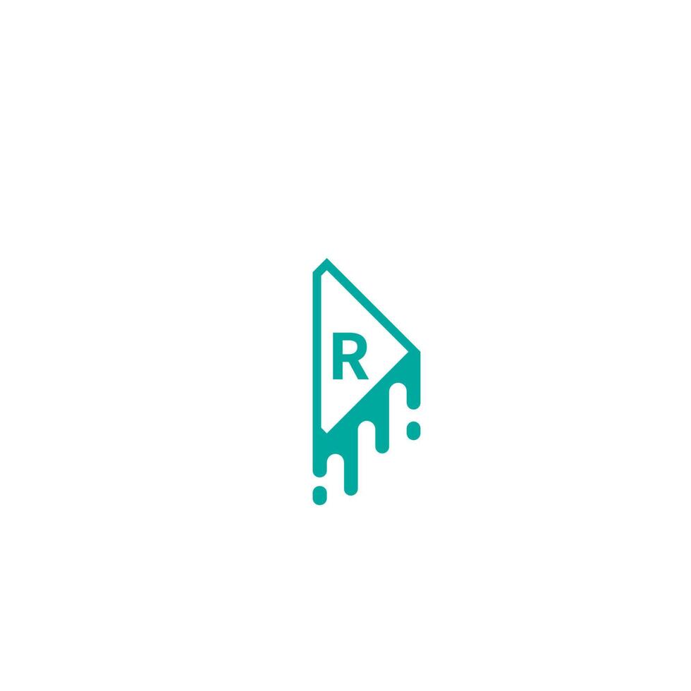 logotipo della lettera r nel concetto di design di colore verde vettore