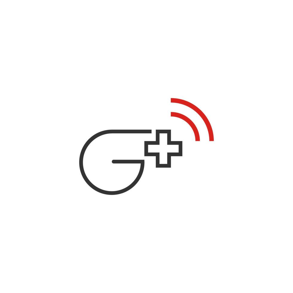 g plus logo di connessione vettore