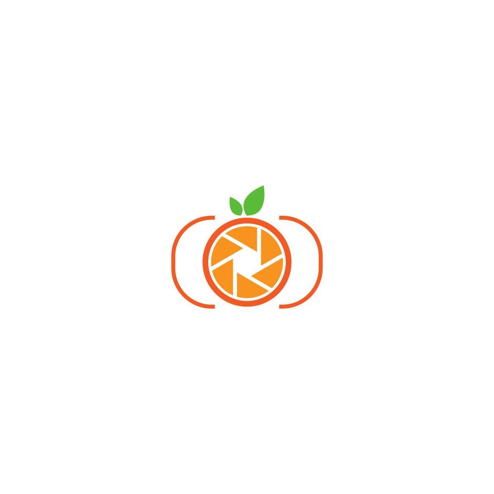 logo dell'otturatore della fotocamera arancione vettore