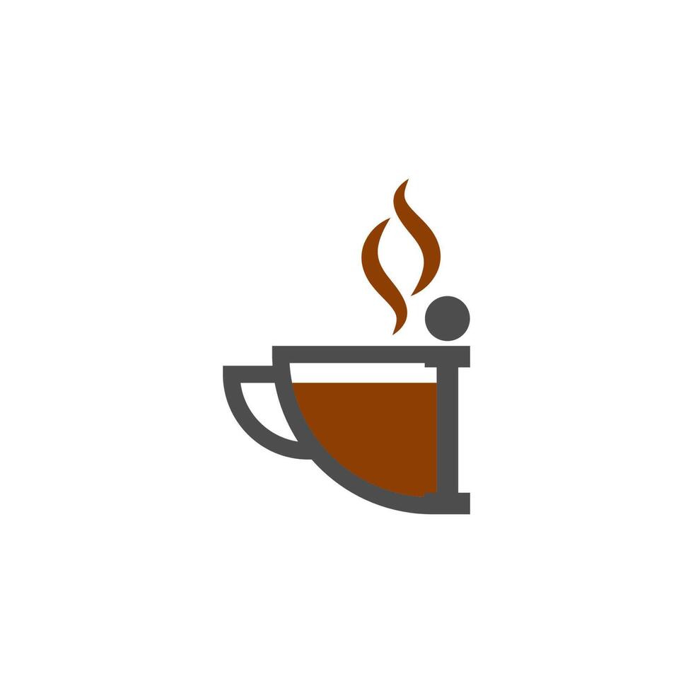 tazza di caffè icona design lettera i logo concept vettore