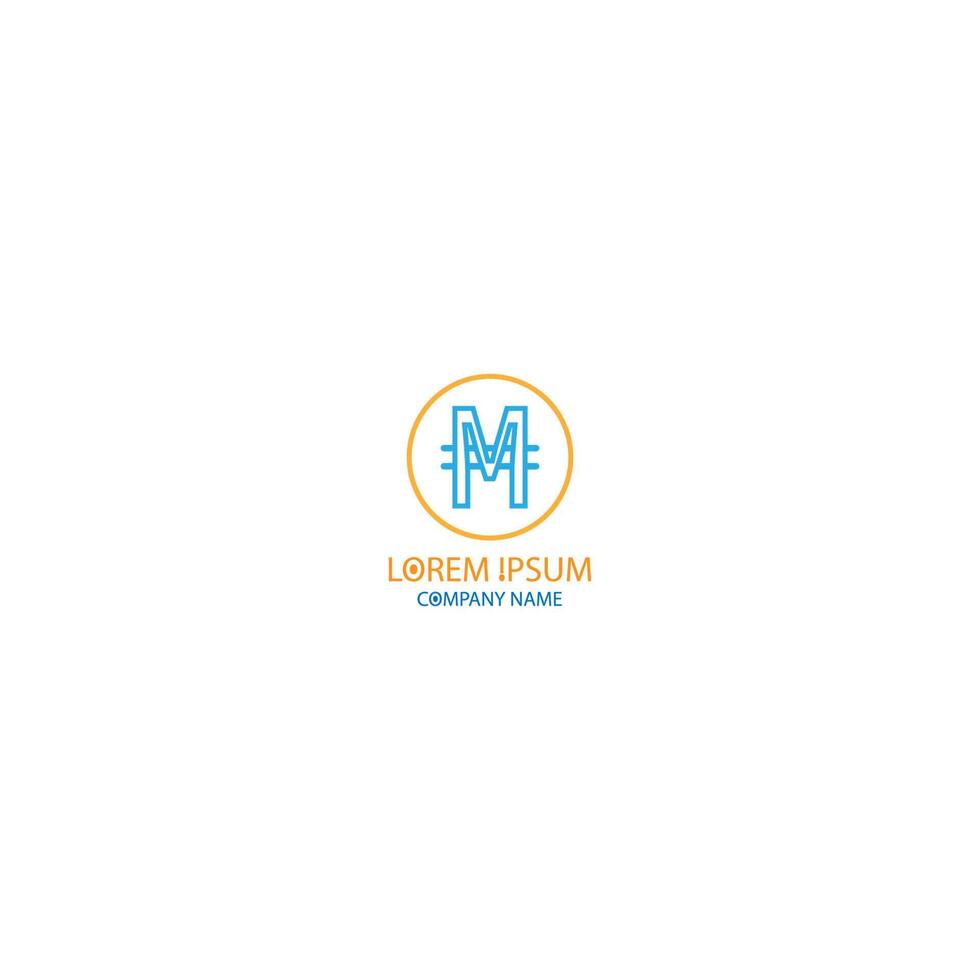simbolo di valuta lettera m logo vettore