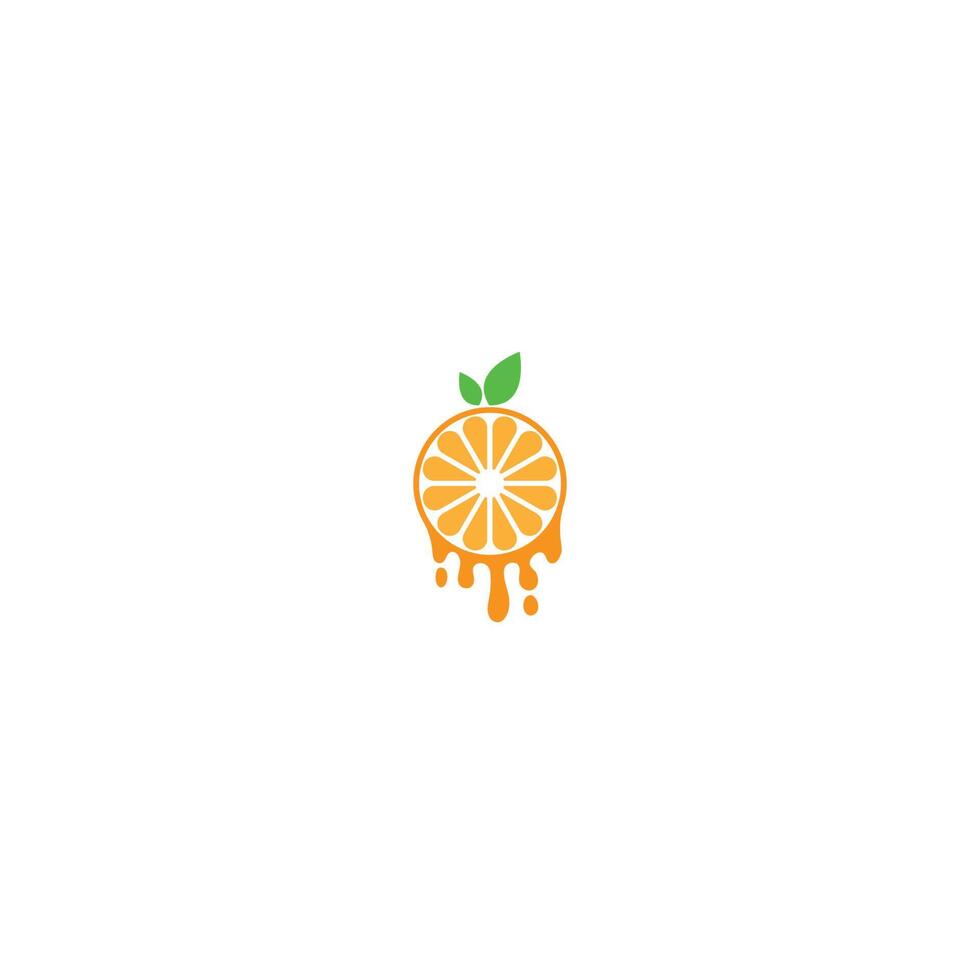 logo icona frutta arancione vettore