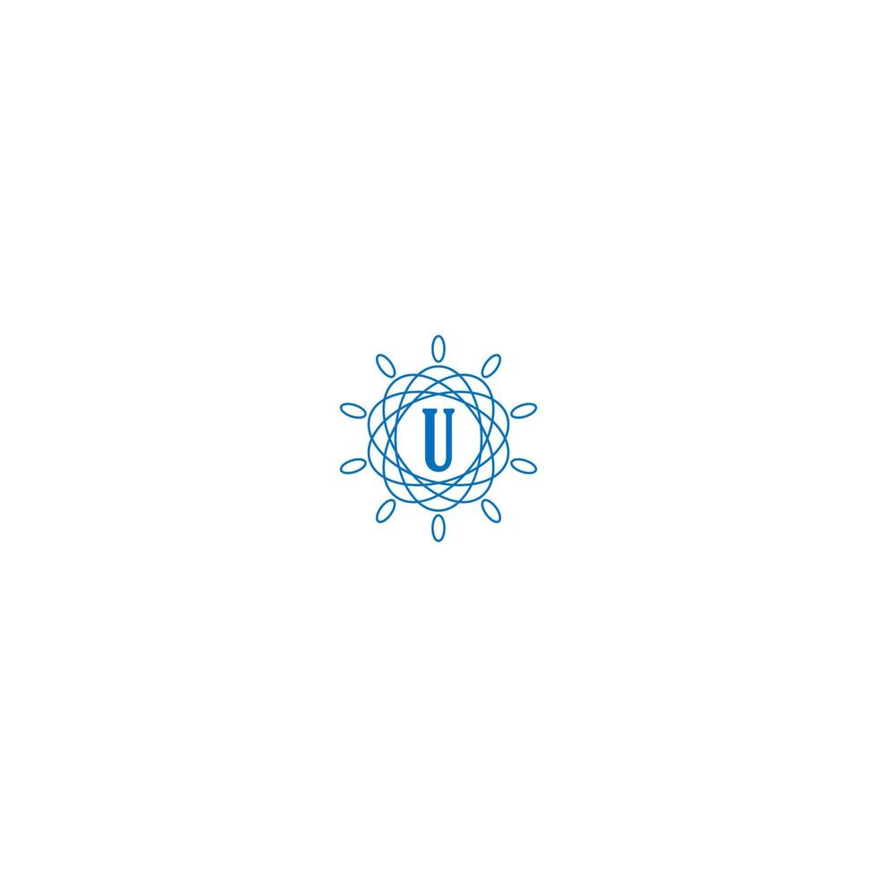 logotipo della lettera u nel design di colore blu vettore