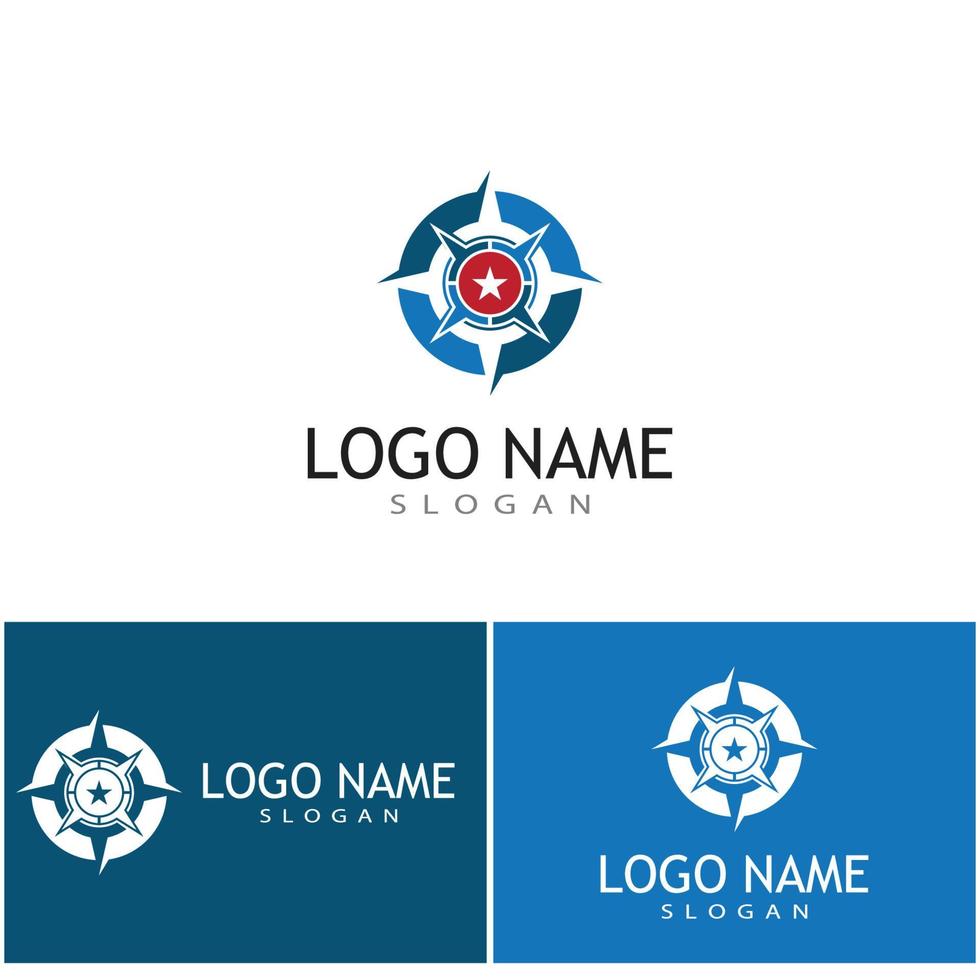 icona della bussola illustrazione vettoriale logo design template