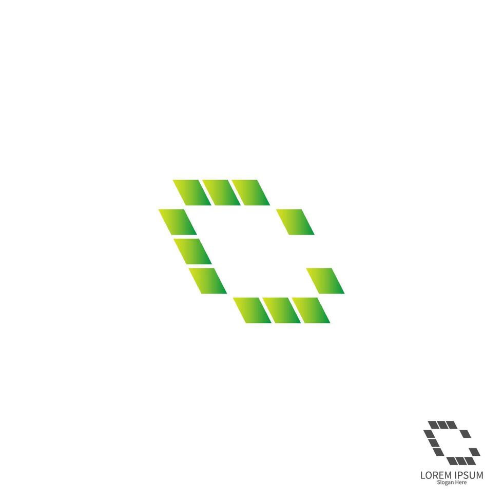 lettera c logo quadrato icona concept design vettore