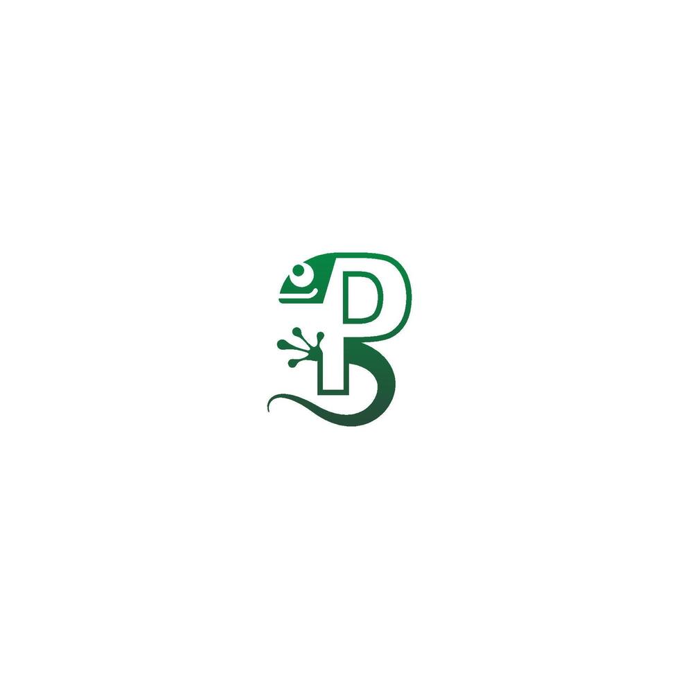 carattere camaleonte, disegno dell'icona del logo della lettera vettore