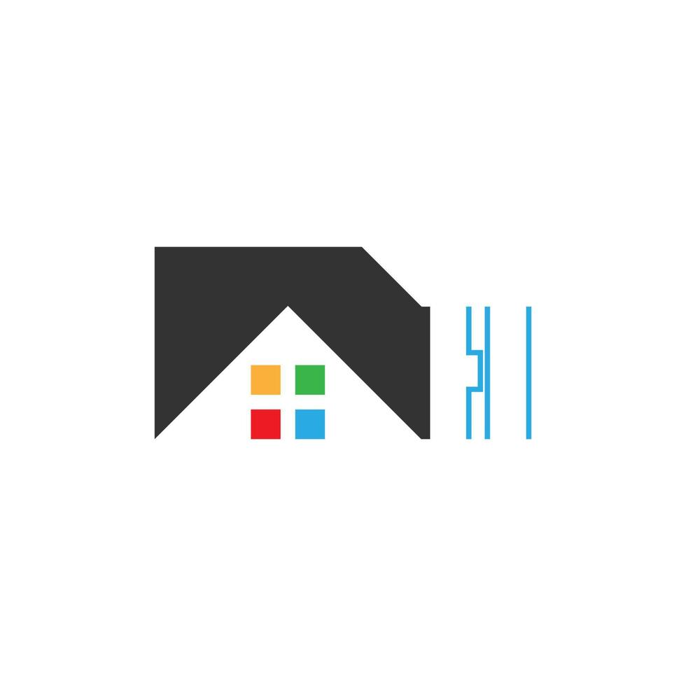 icona del logo della lettera h per la casa, vettore immobiliare