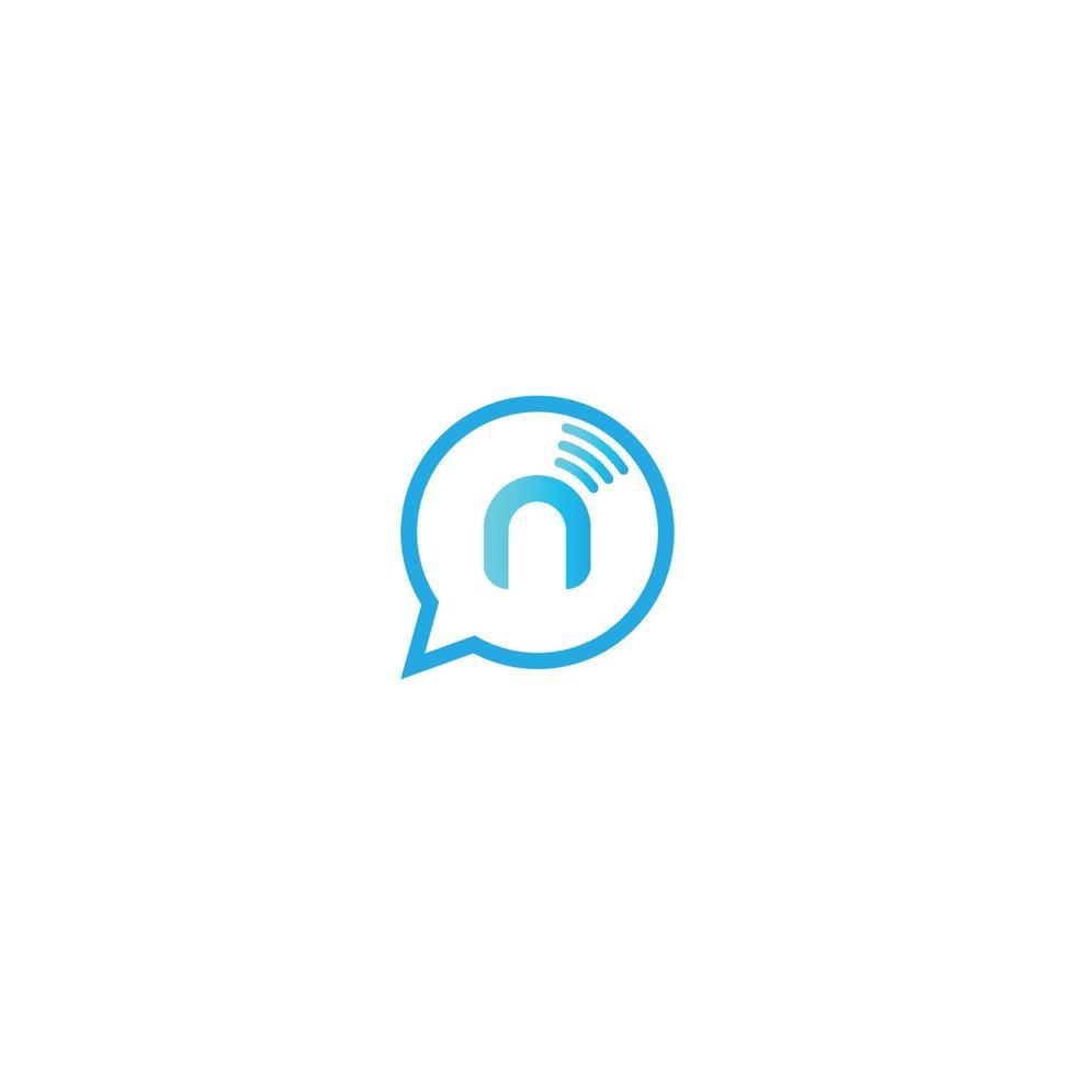 lettera n, logo di connessione wireless vettore