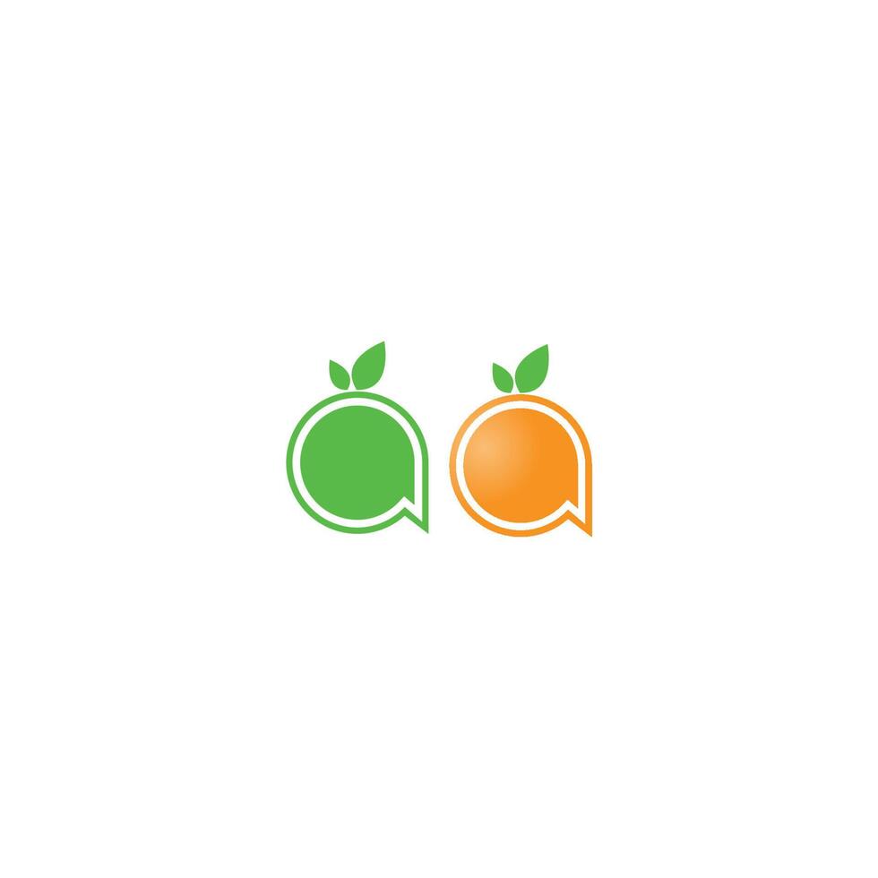 logo icona frutta arancione vettore