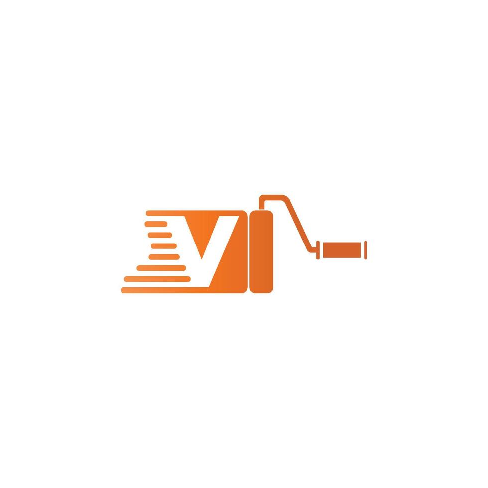 vernice logo lettera v design vettore
