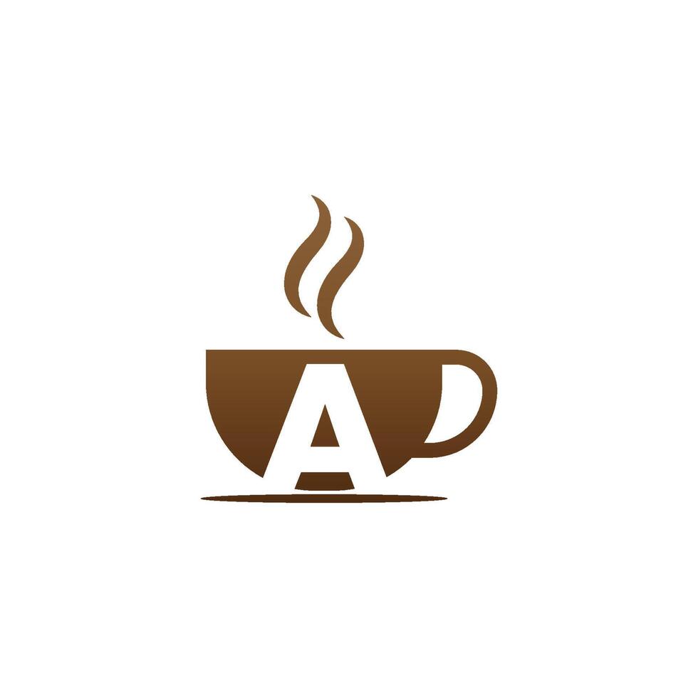 tazza di caffè icona design lettera un logo vettore