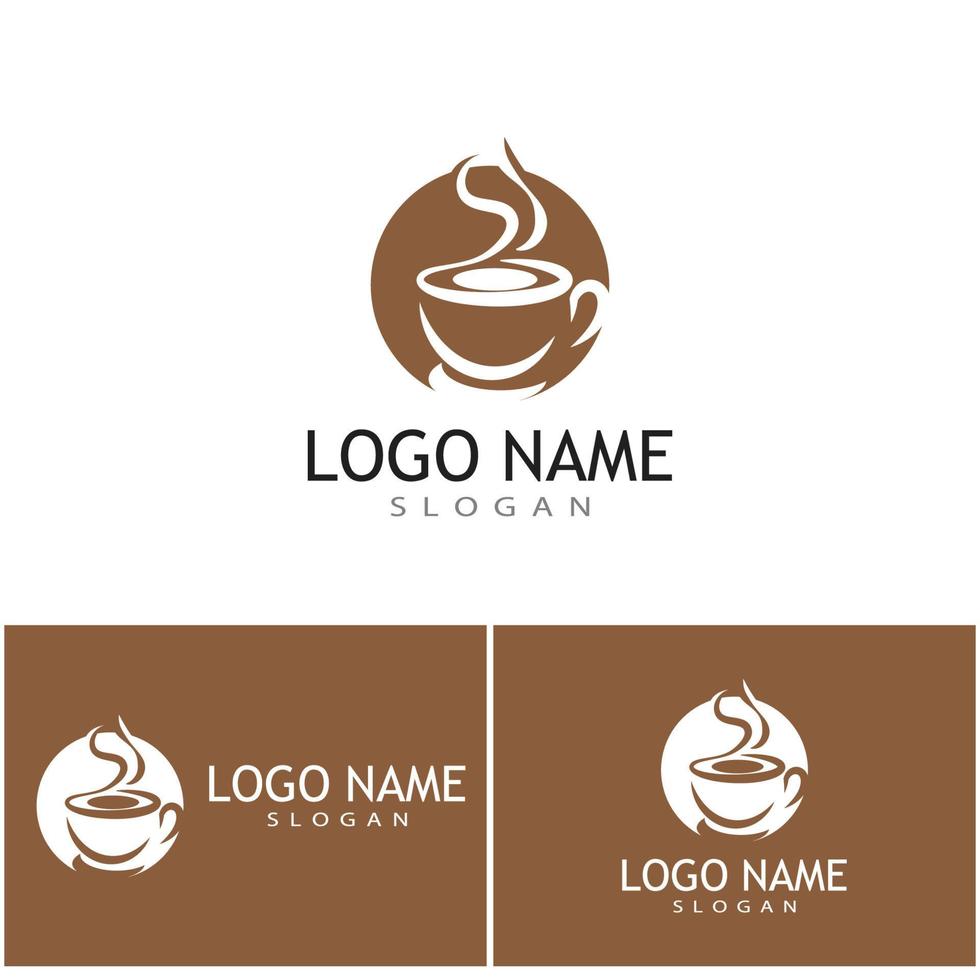 Disegno dell & # 39; icona di vettore del modello di logo della tazza di caffè
