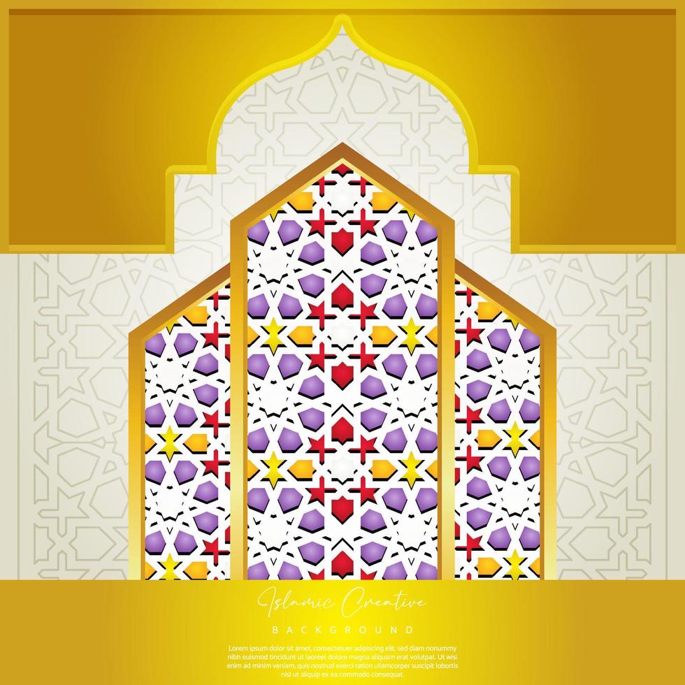 design elegante del cancello della moschea. sfondo creativo islamico vettore