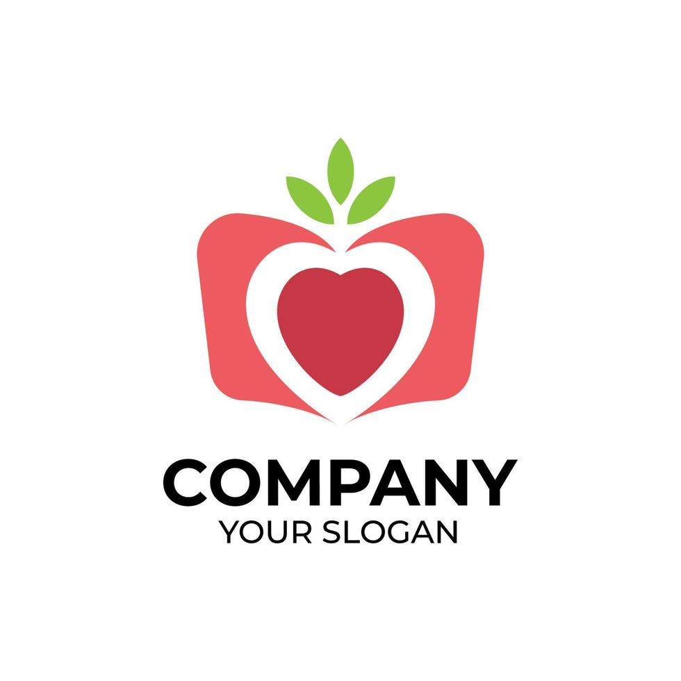 design del logo del libro di cibo vettore