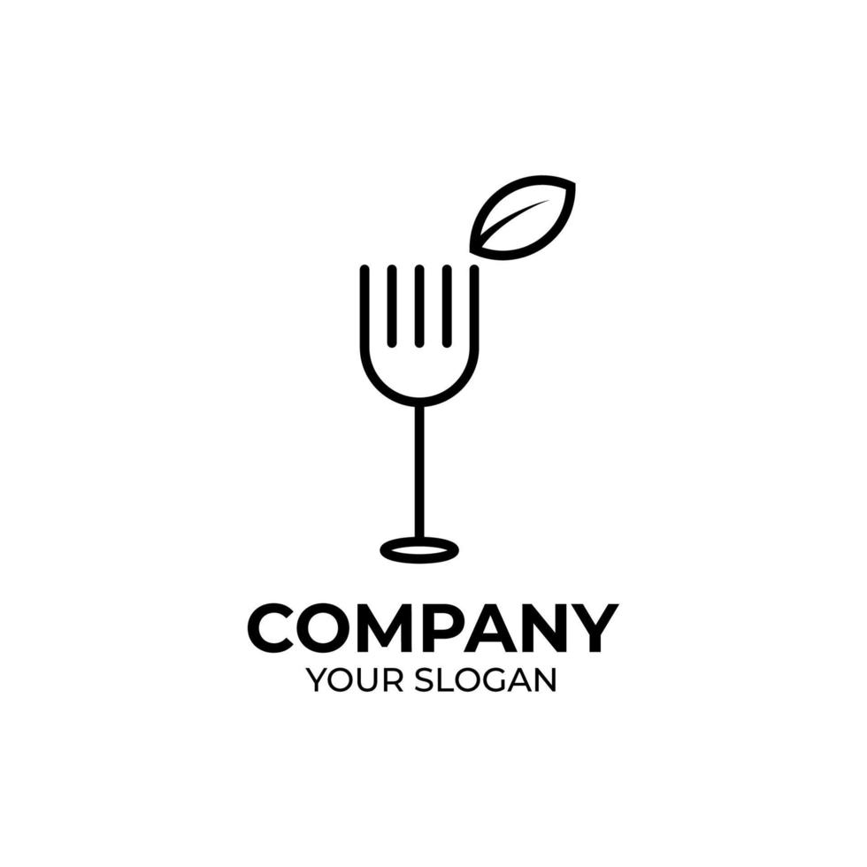 design del logo di cibo fresco vettore