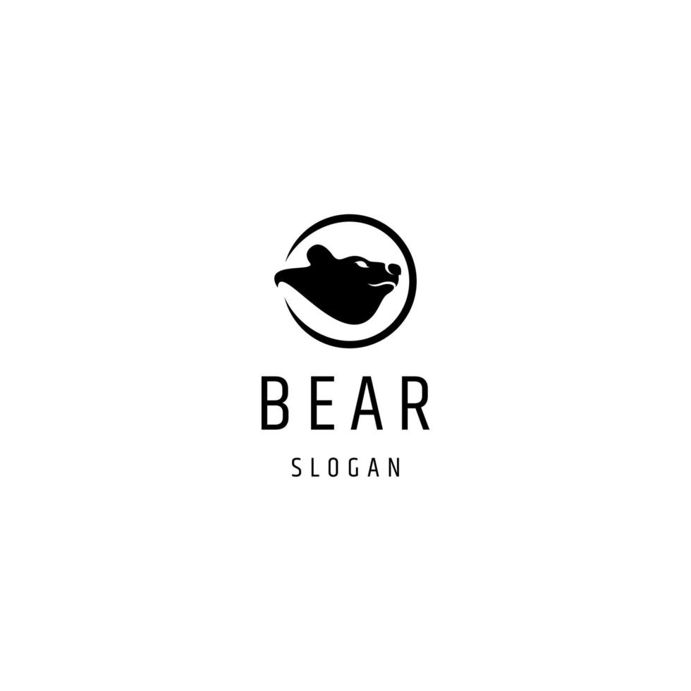 modello di progettazione dell'icona del logo della testa dell'orso vettore