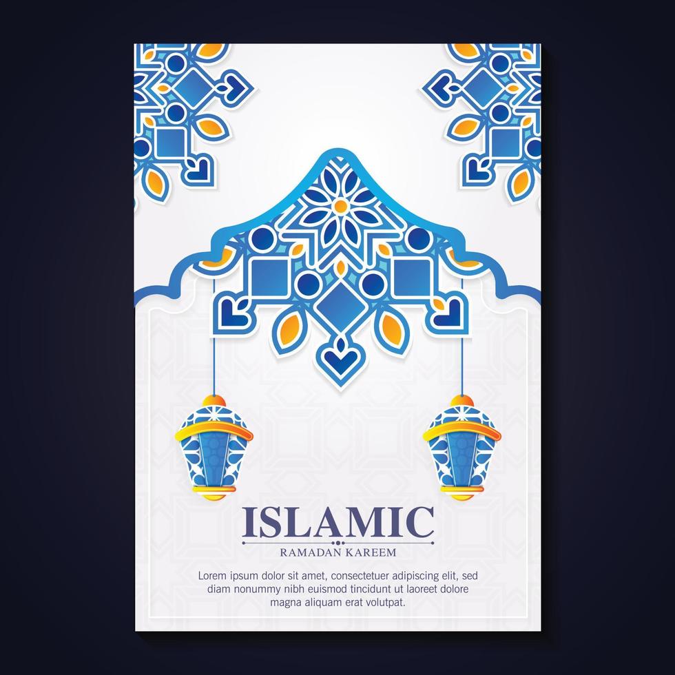 poster islamico colorato ramadan kareem vettore