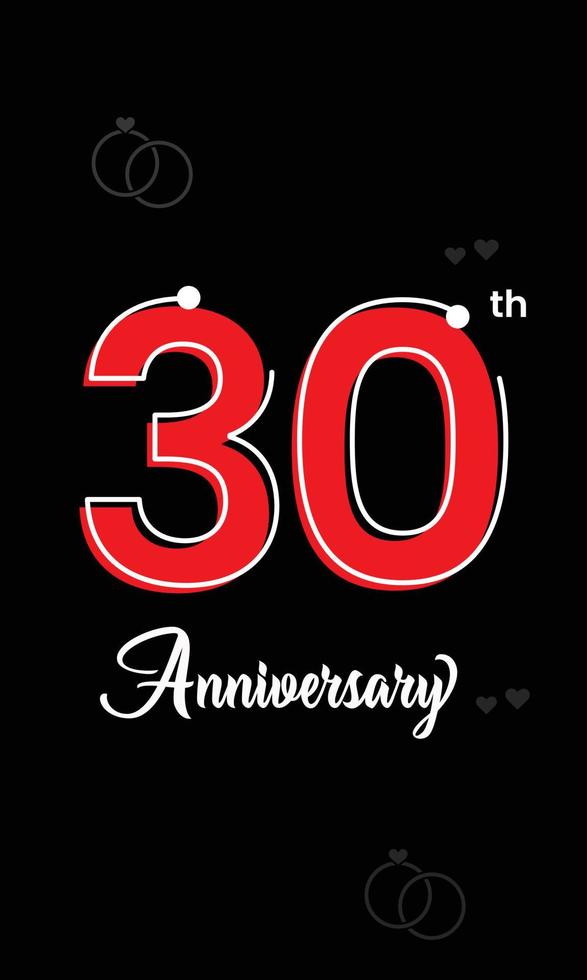 Auguri per festeggiare i 30 anni. buon anniversario di matrimonio vettore