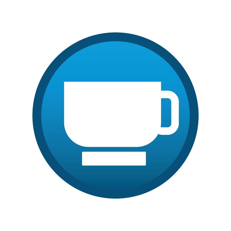 icona media rotonda tazza di tè su sfondo bianco - vettore