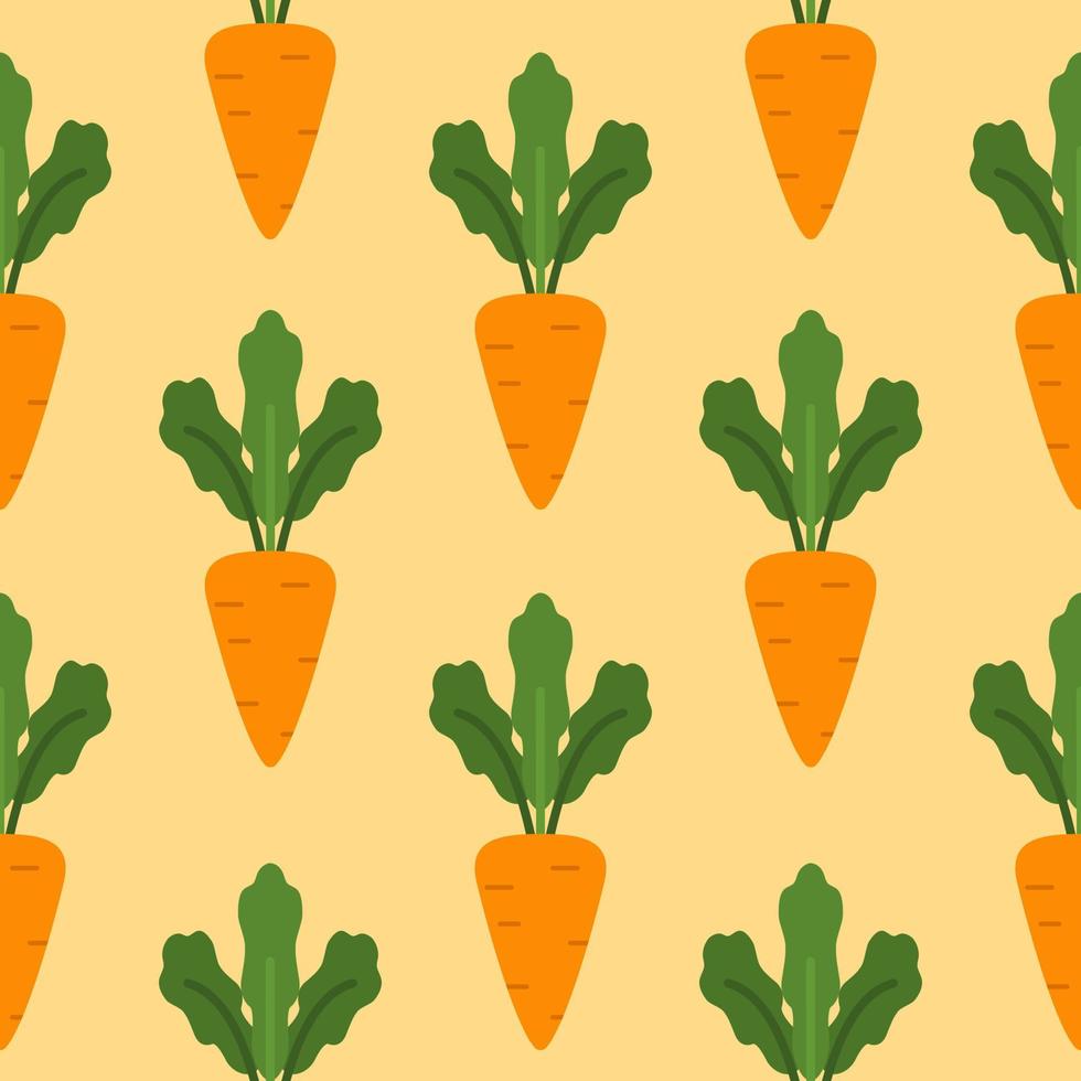 carote in stile cartone animato isolato su sfondo colorato. illustrazione vettoriale. modello senza cuciture vettore