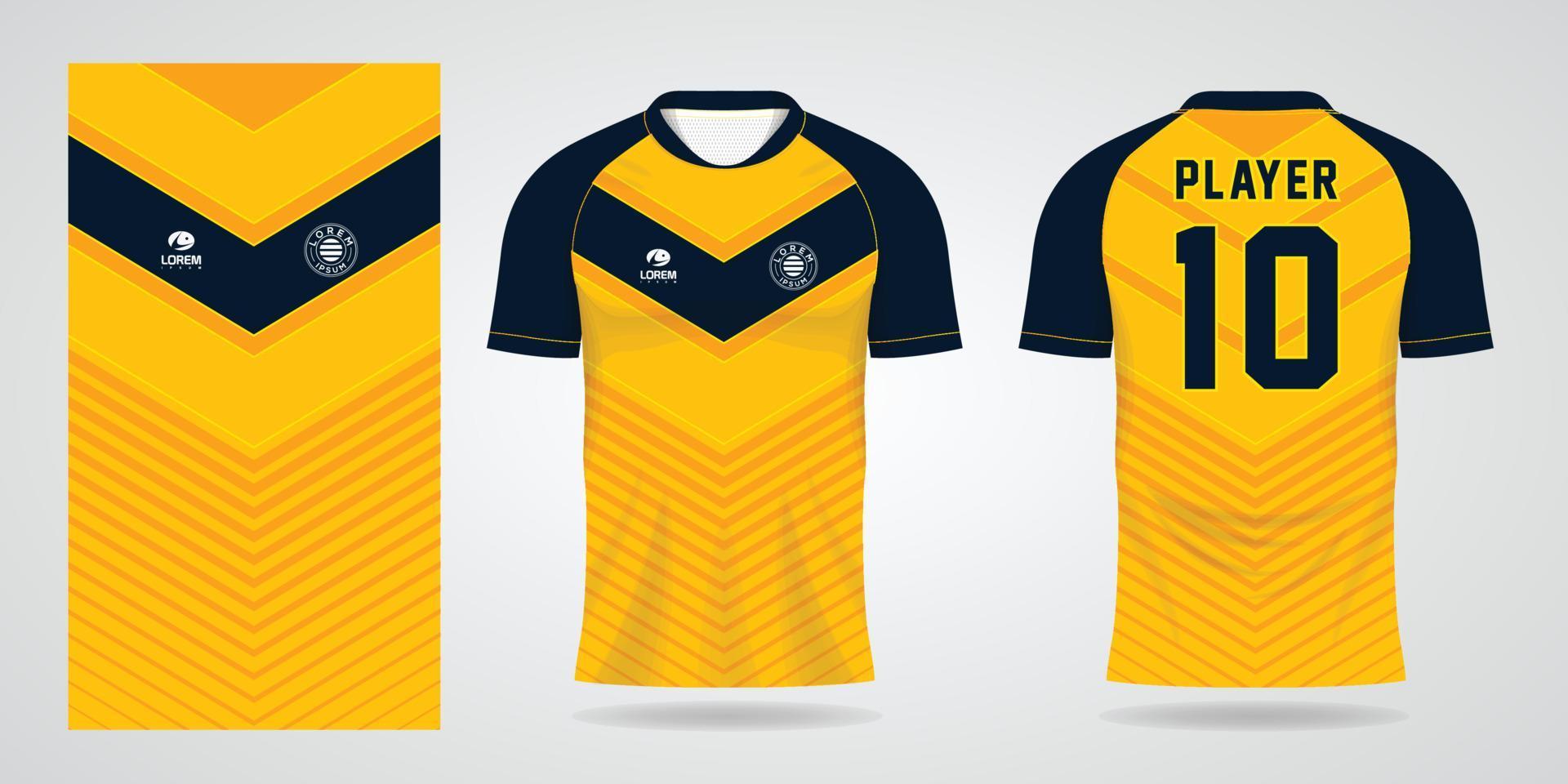 modello di design sportivo maglia gialla da calcio vettore