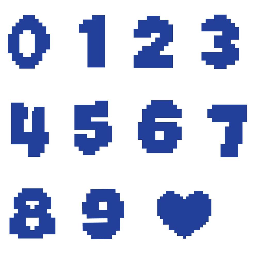 numeri nel design dei pixel vettore