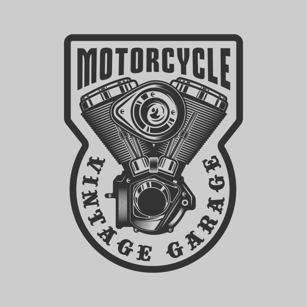 distintivo vintage moto custom vintage vettore