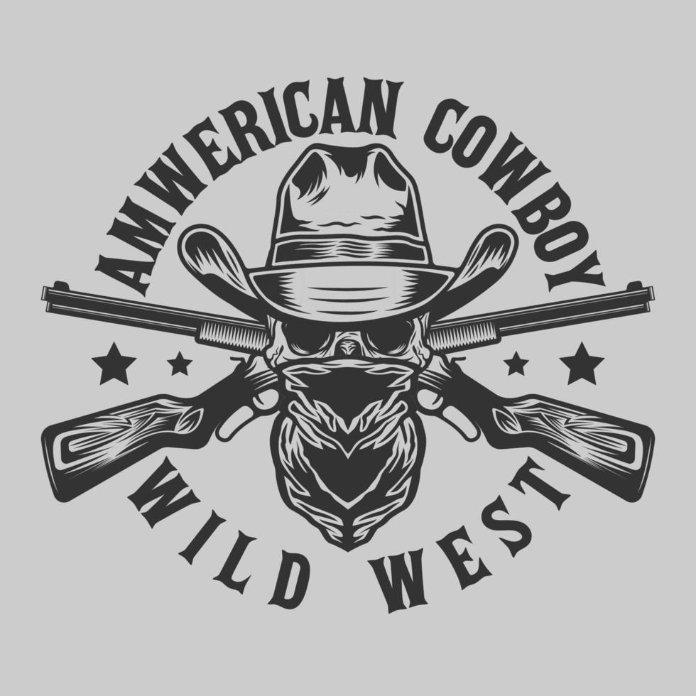 distintivo d'epoca dei cowboy del selvaggio west vettore