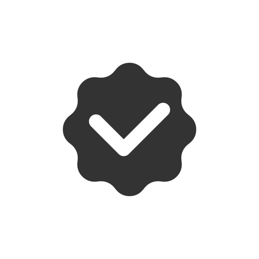 semplice icona selezionata viene utilizzata per il marchio verificato vettore