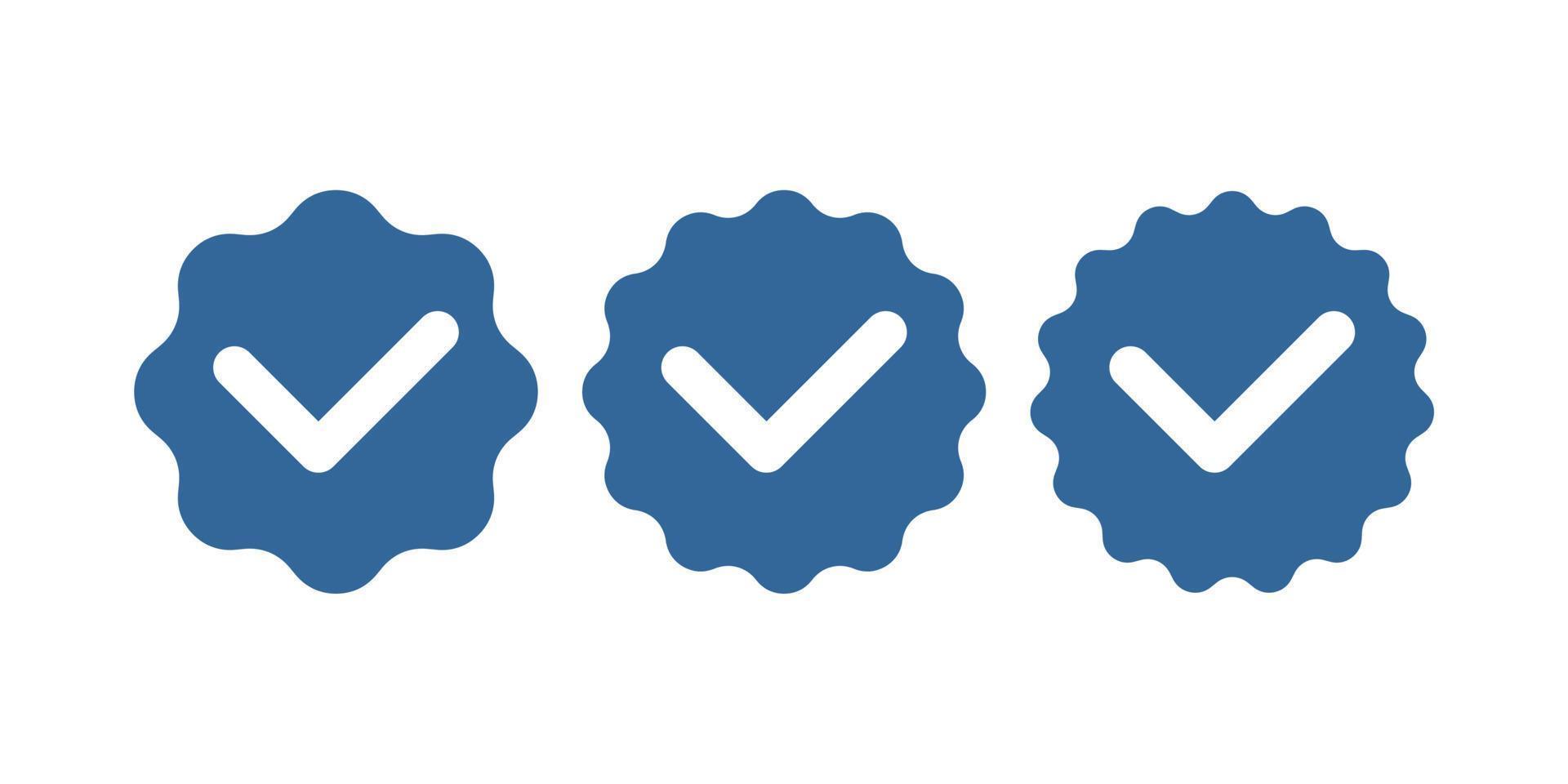semplice icona selezionata viene utilizzata per il marchio verificato vettore