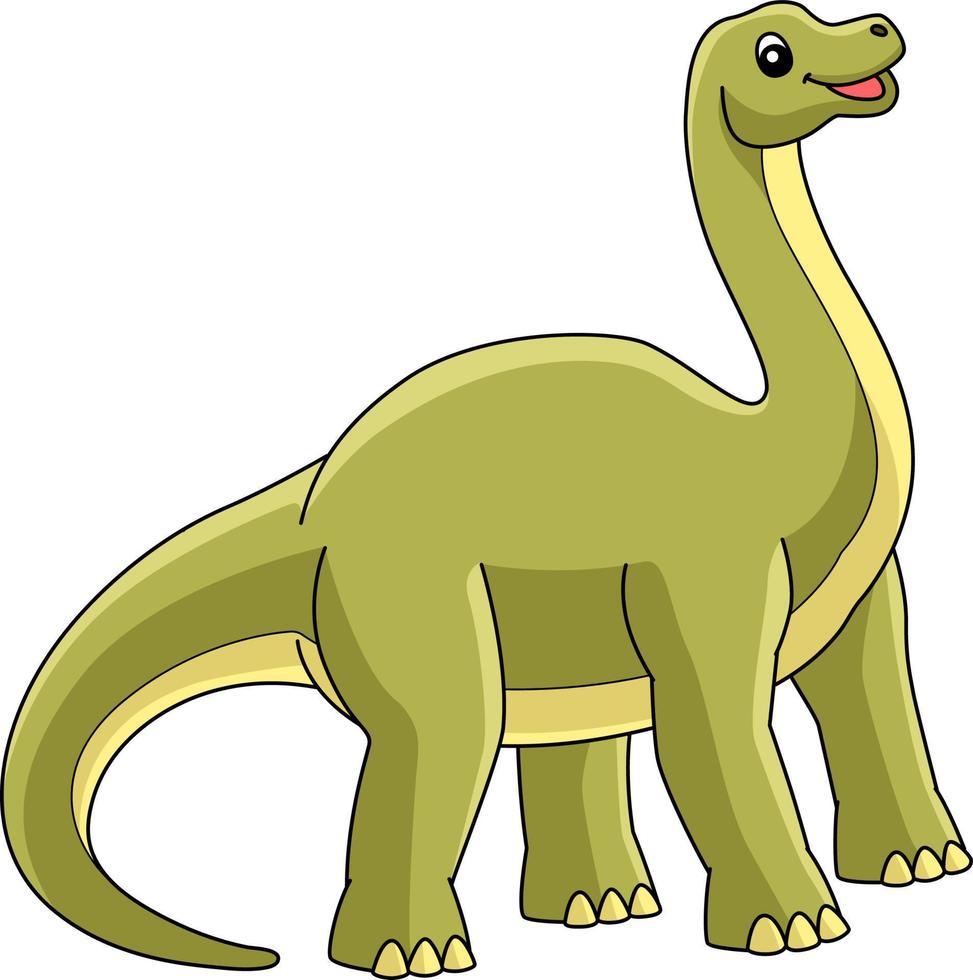 clipart colorate del fumetto del dinosauro del brontosauro vettore