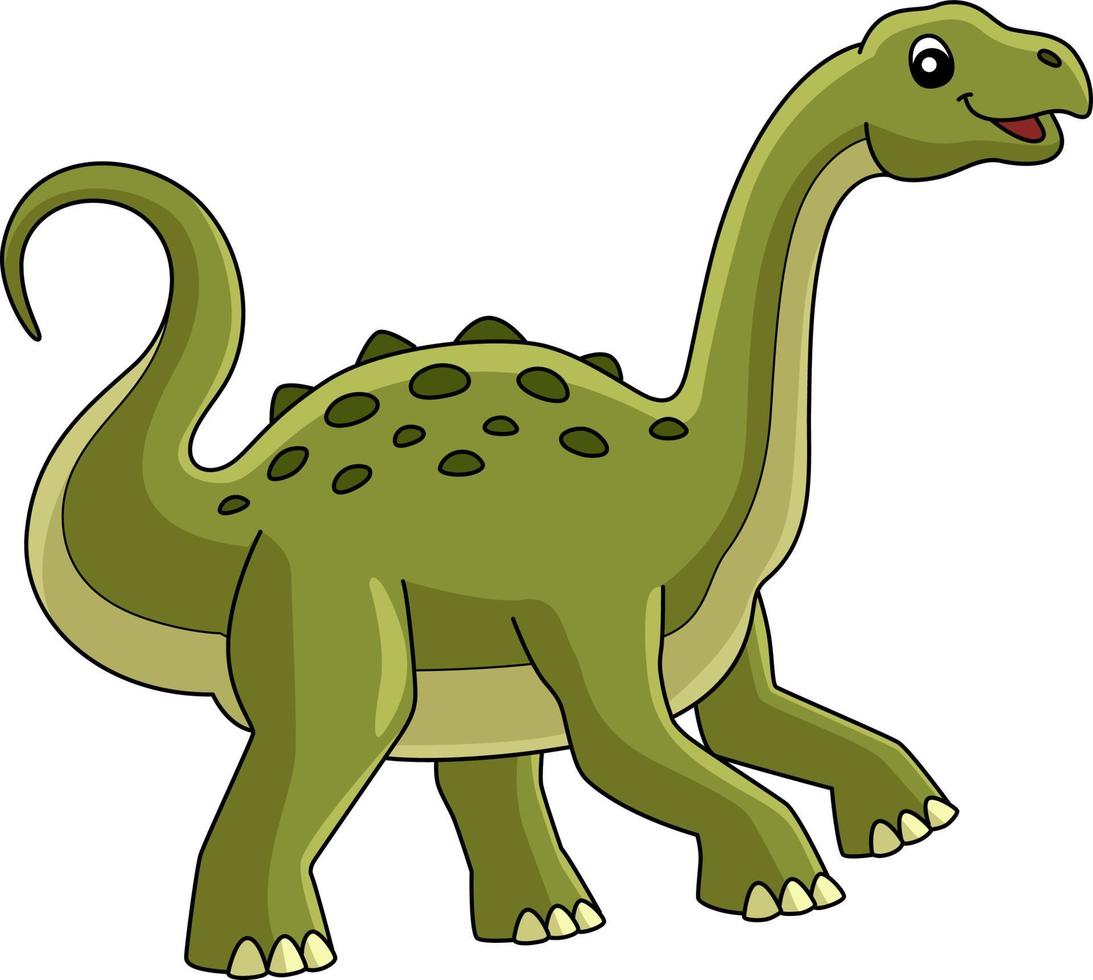 neuquensaurus dinosauro cartone animato colorato clipart vettore