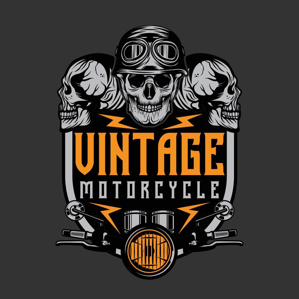 distintivo vintage moto custom vintage vettore