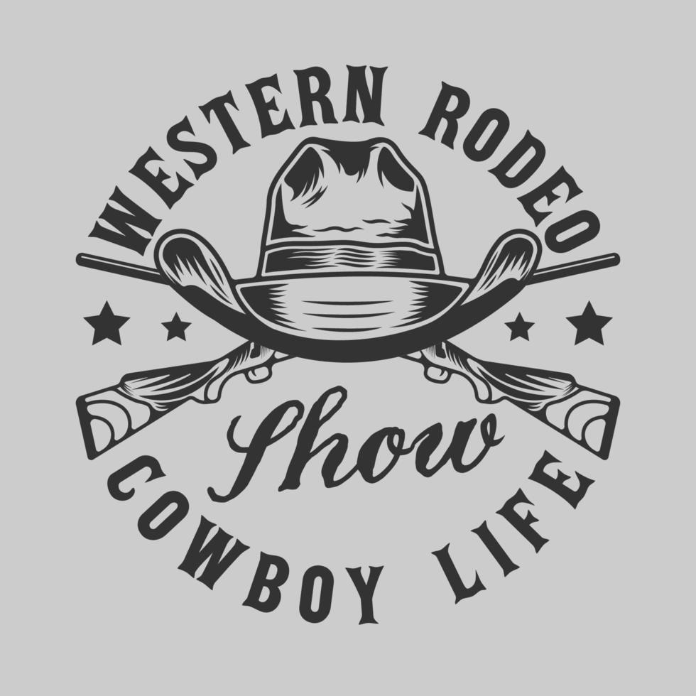 distintivo d'epoca dei cowboy del selvaggio west vettore