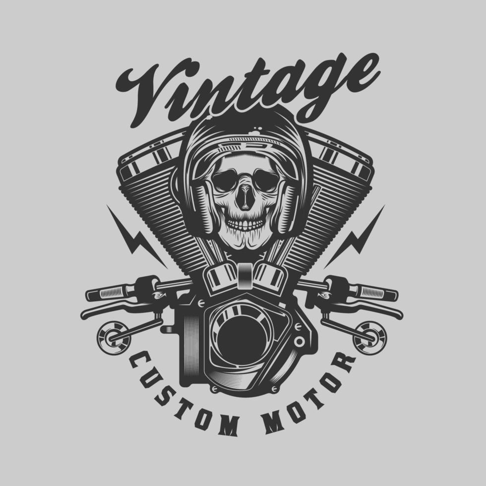 distintivo vintage moto custom vintage vettore