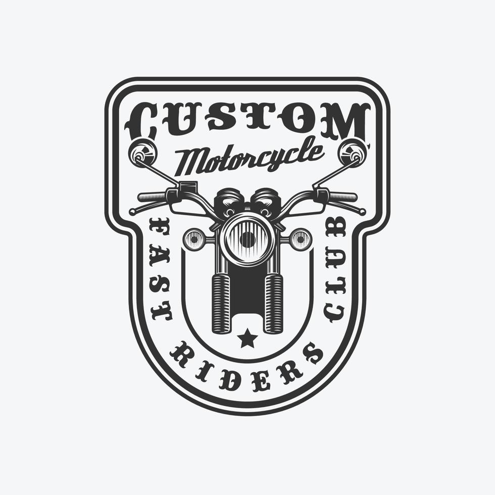 distintivo vintage moto custom vintage vettore