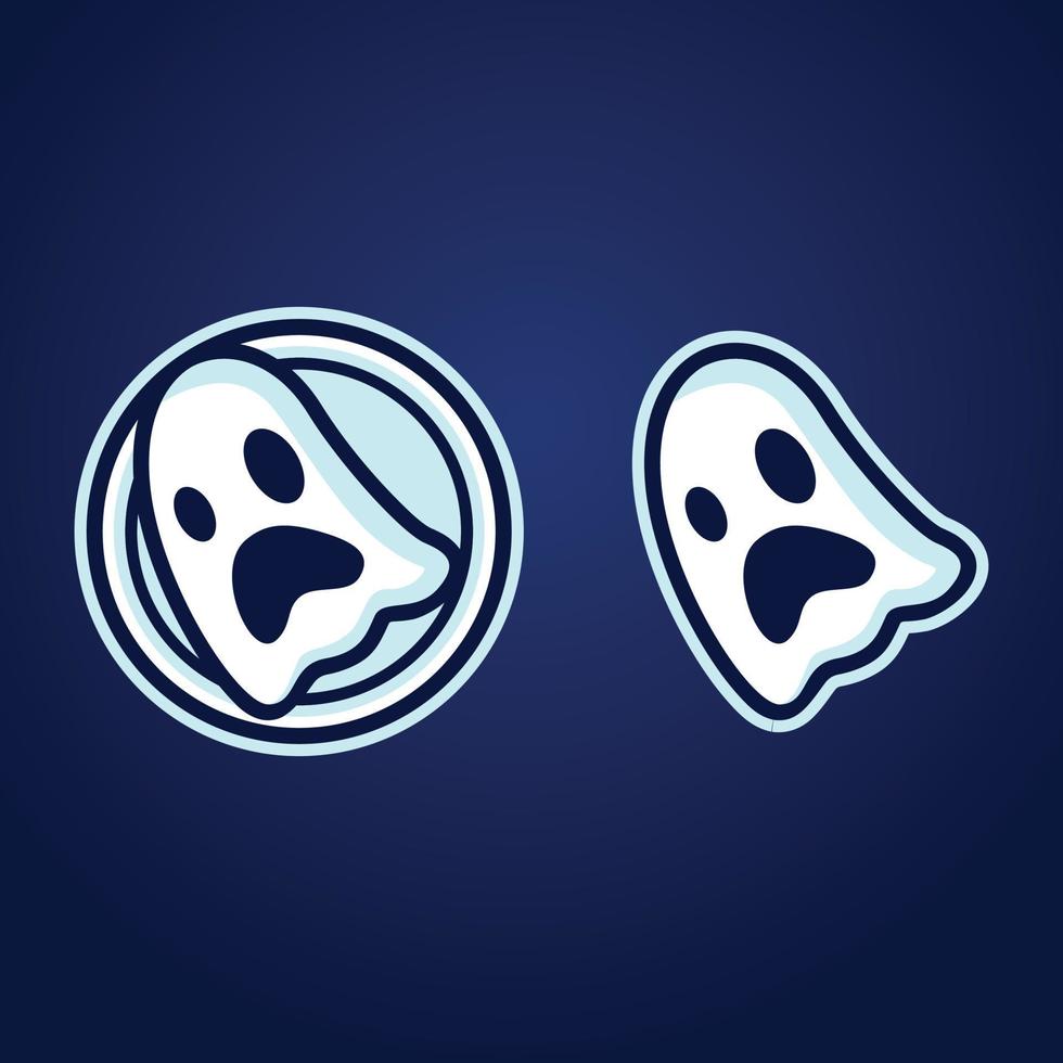 logo della mascotte fantasma vettore