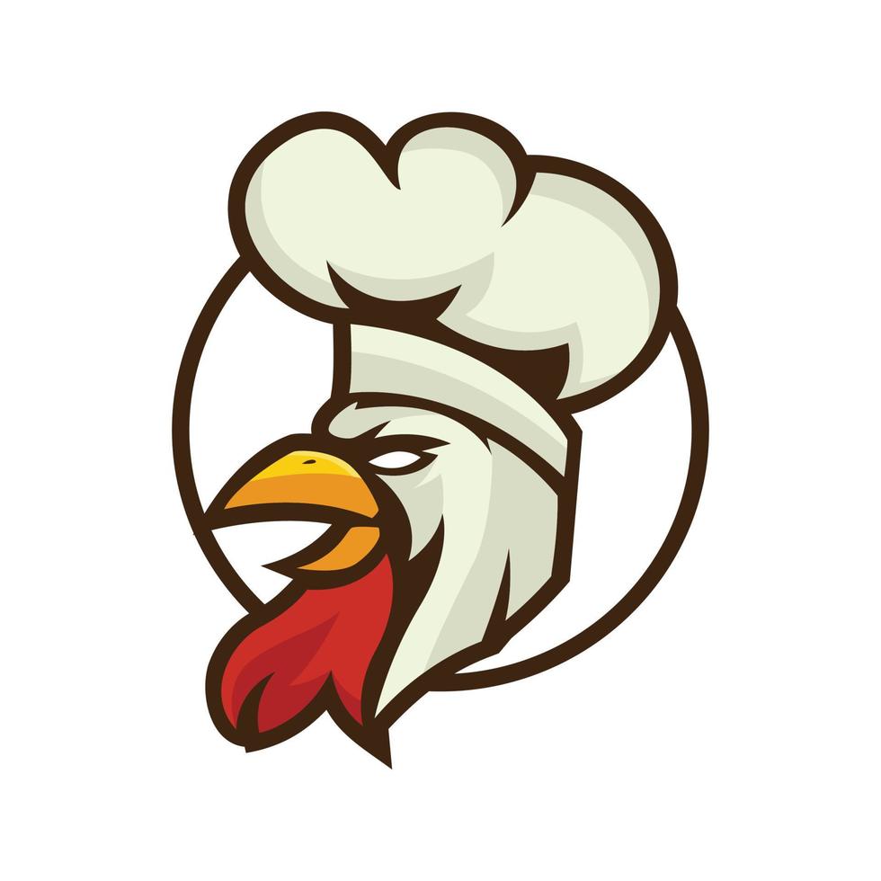 modelli di design del logo del cuoco unico del gallo vettore