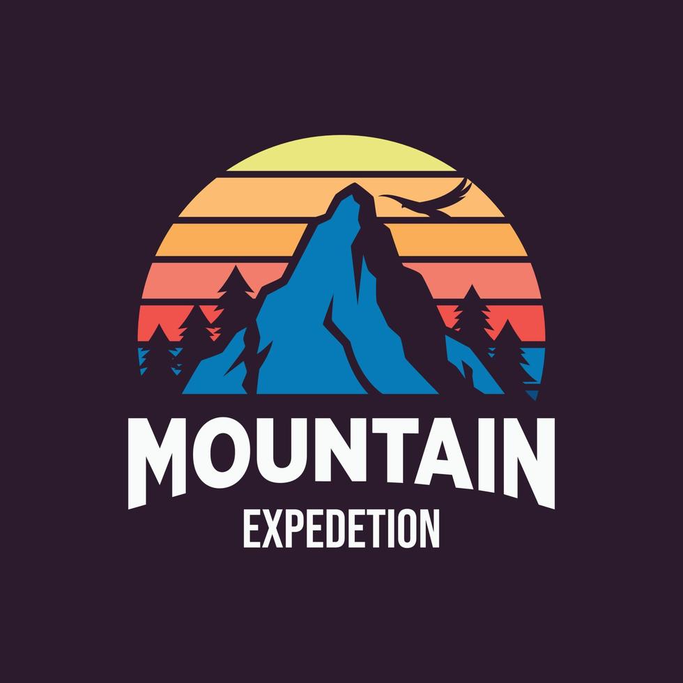modelli di progettazione del logo di spedizione in montagna vettore
