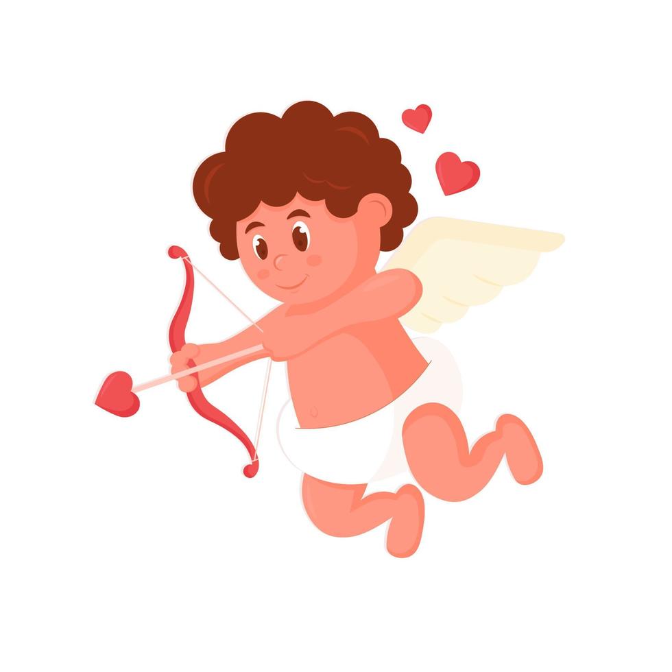 Cupido vettore. sagoma di amorini. carta di san valentino. tira un arco. vettore