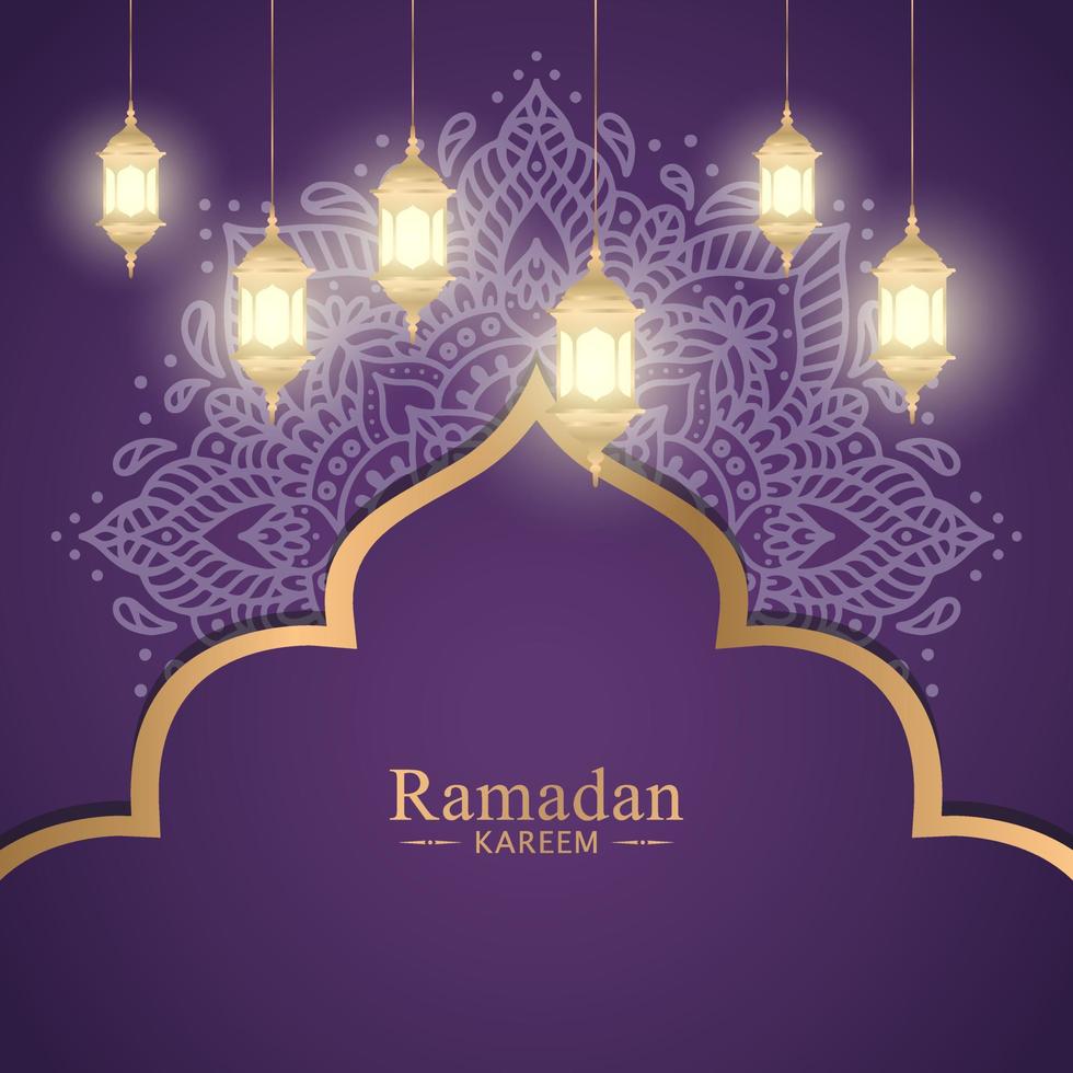 illustrazione islamica del fondo del ramadan kareem vettore