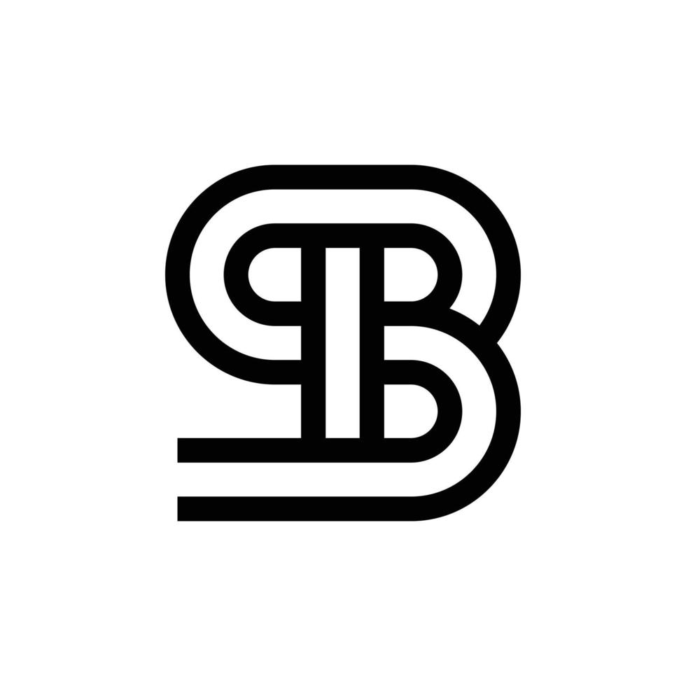 design del logo della lettera sb o bs vettore