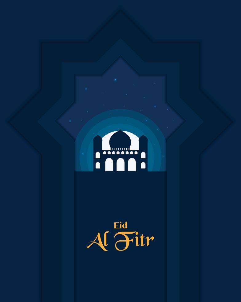 illustrazione di saluto eid al fitr vettore