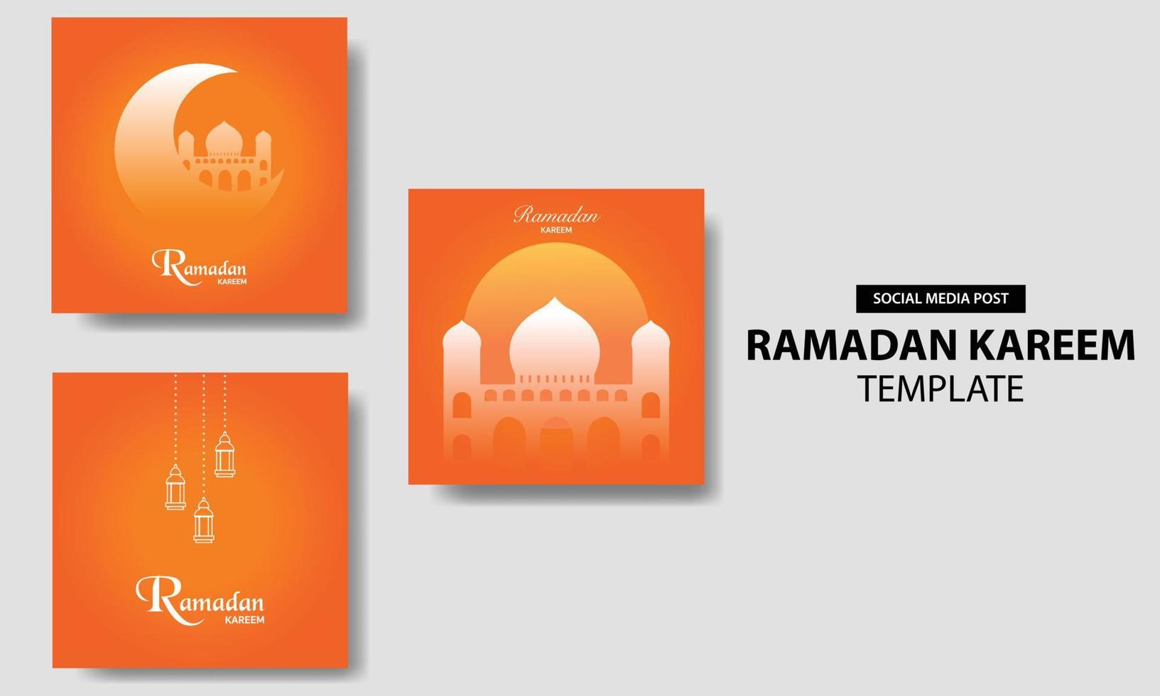 ramadan kareem bundle post sui social media vettore