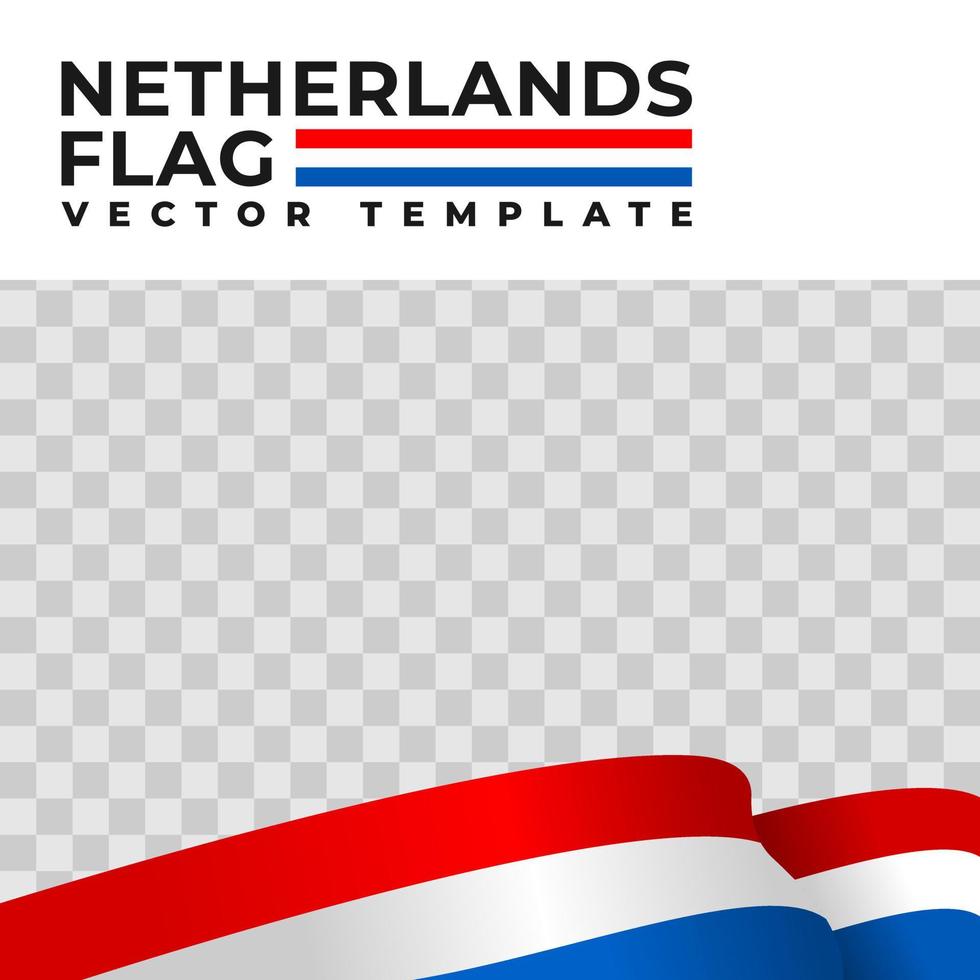 illustrazione vettoriale della bandiera dei Paesi Bassi con sfondo trasparente. modello vettoriale della bandiera del paese.